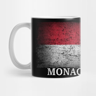 Monaco Flag Gift Women Men Children Monaco Vintage Mug
